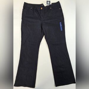 LAND'S END NWT Soft Twill Bootleg Pants F1 Fit Women's Size 18 X 32 BLACK